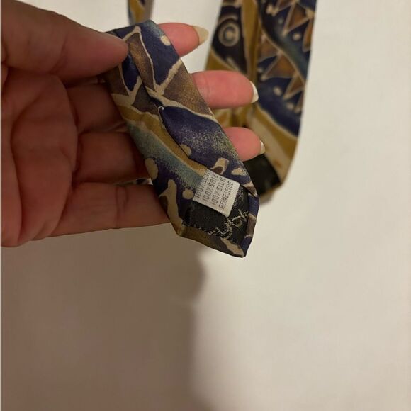 Byblos dress suit tie diamond logo accessory necktie neck wear abstract circle - Picture 3 of 6